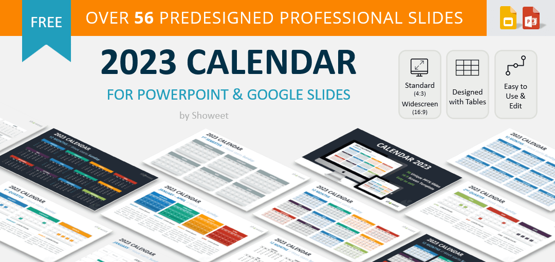 2023 Calendar for PowerPoint and Google Slides