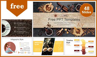 Black Coffee Beans PowerPoint Templates