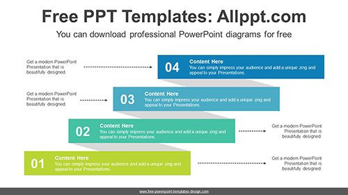 Cascading Ribbon Banner PowerPoint Diagram