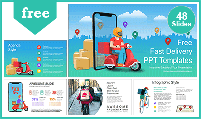 E-Commerce Fast Delivery PowerPoint Templates