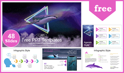 Flying Space Whale PowerPoint Templates