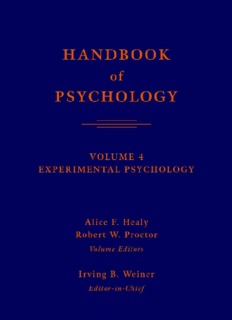Handbook of Psychology, Volume 4: Experimental Psychology