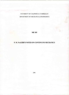 Introduction to Continuum Mechanics - Mechanical Engineering