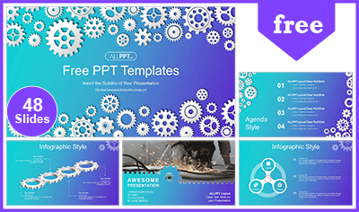 Mechanism System Gear PowerPoint Templates