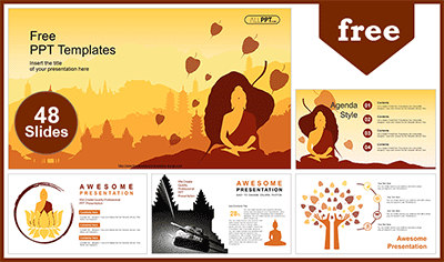 Monk Buddhism Meditation PowerPoint Templates