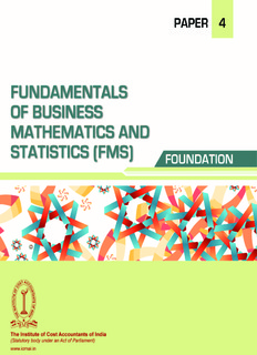 Paper 4: Fundamentals of Business Mathematics & Statistic