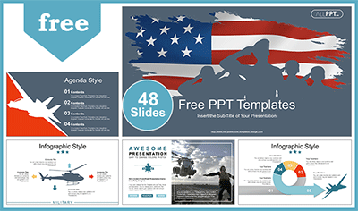 Patriotic Soldier Saluting PowerPoint Templates