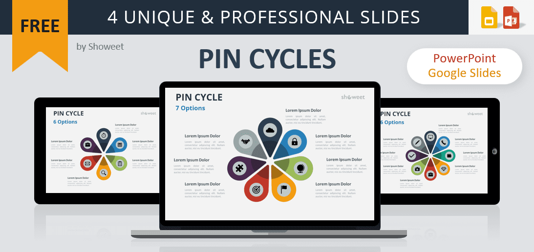 Pin Cycle Diagrams for PowerPoint and Google Slides