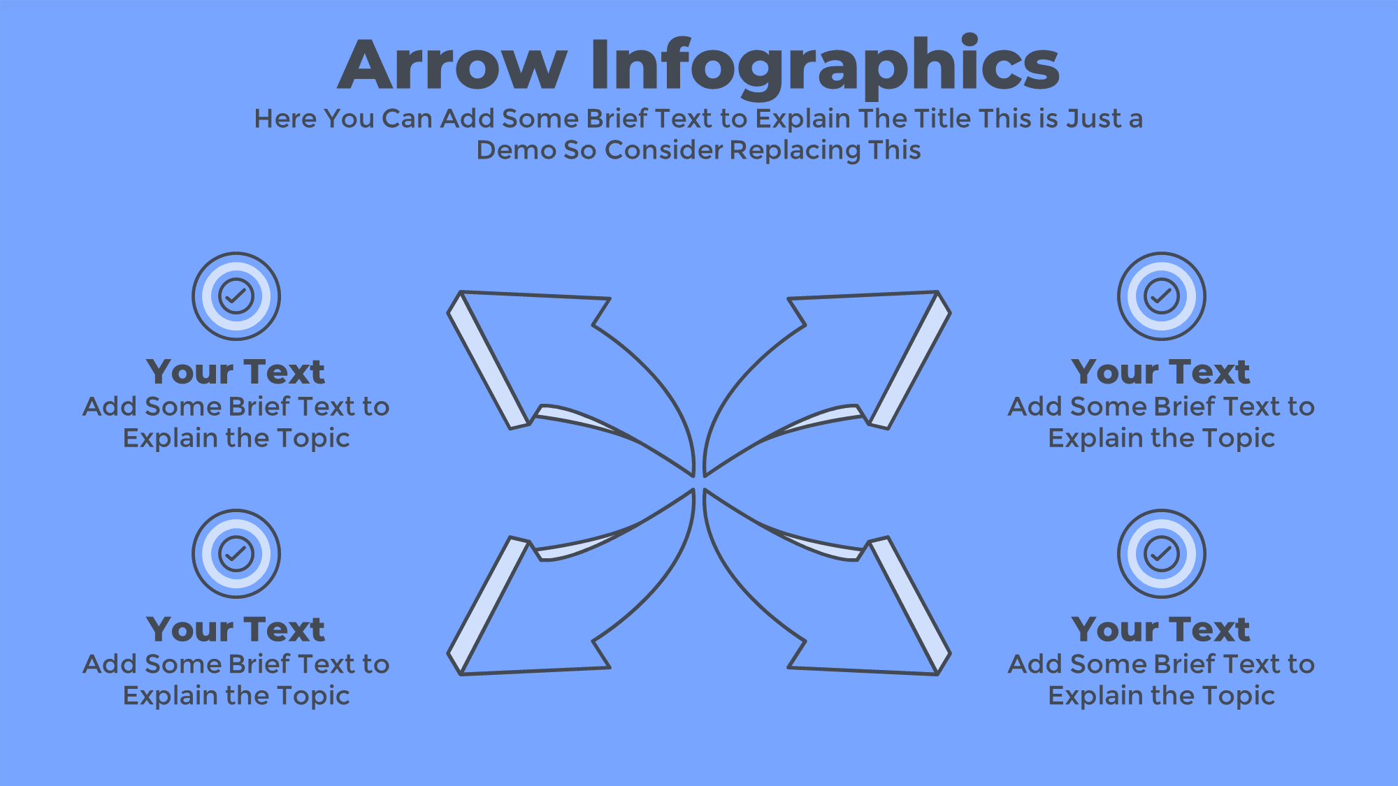 Premium Minimal 3D Arrow PowerPoint Infographic Slide Template with Animations