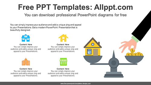 Real Estate Horizontal Scale PPT Diagram