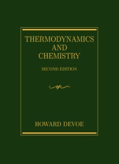 Thermodynamics and Chemistry - University of Maryland